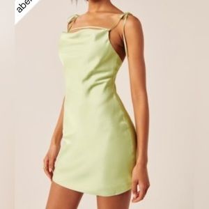 Abercrombie - Removable Strap Satin Cowl Neck Mini Dress